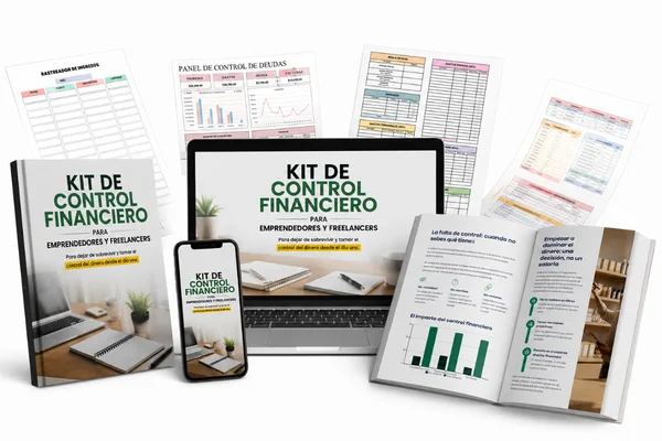 Kit de Control Financiero: e-book, panel financiero en tablet y plantillas editables de presupuesto y seguimiento de gastos